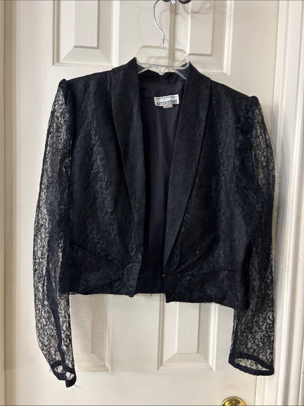 Black Lace Open-Front Jacket